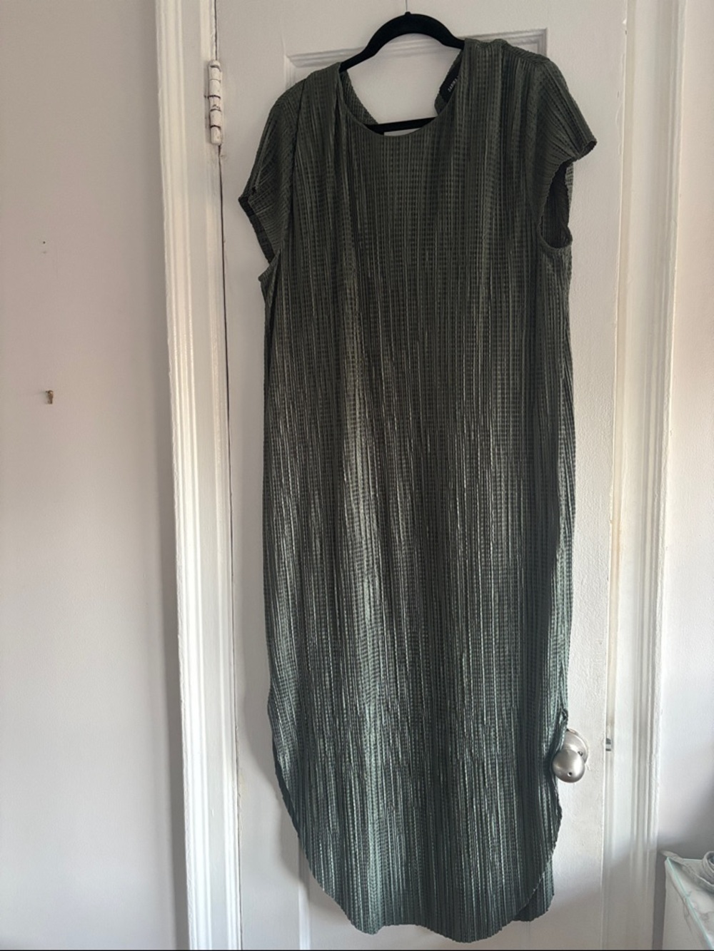Sabina Musayev olive textured midi dress originally purchased at Anthropologie